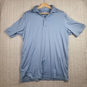 Mizzen Main Polo Shirt Mens Large Blue Performance‎ Golf Stretch Made in USA